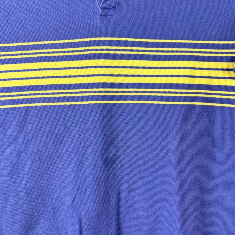 Vintage 90s Polo Sport Ralph Lauren Polo Shirt Men Large Blue Yellow Stripe Prep